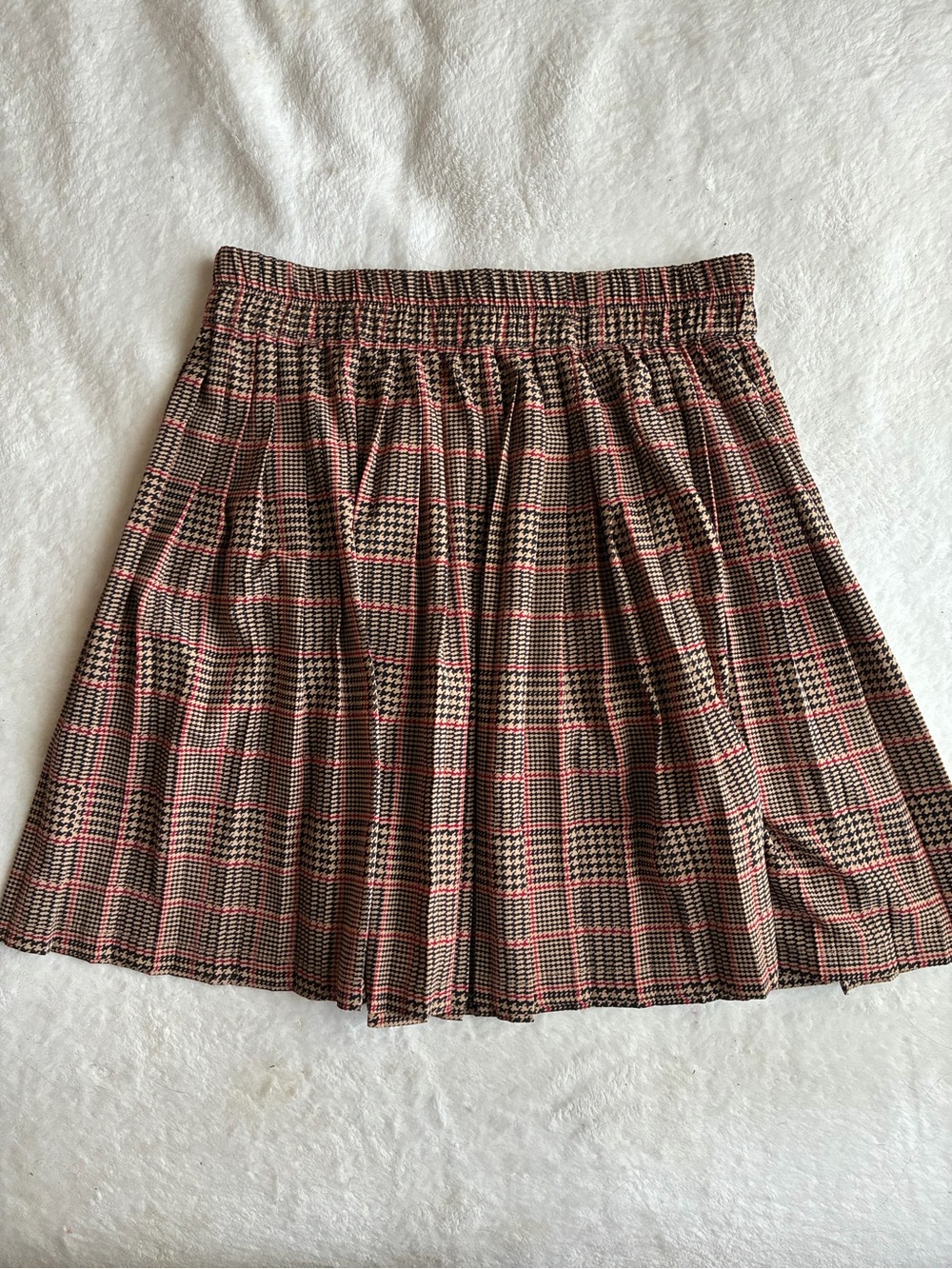 Banana Republic Pink & Brown Plaid Skater Skirt
